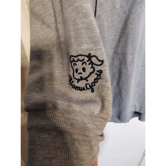 Graniph Osamu Girl with Egg Hooded Gray Sweatshirt, Women's One Size, Medium - Picture 3 of 9